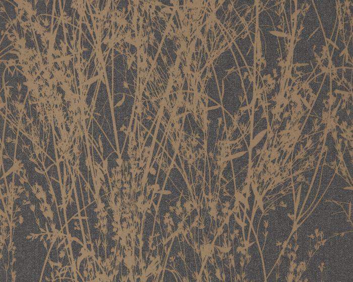 Sanderson Meadow Canvas Bronze/Charcoal 215696 Wallpaper
