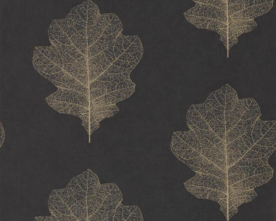 Sanderson Oak Filigree Charcoal/Bronze 215700 Wallpaper