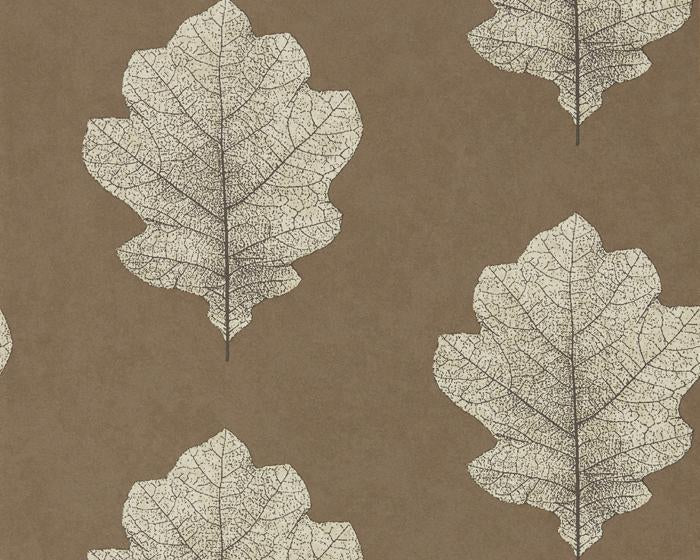 Sanderson Oak Filigree Copper/Graphite 215701 Wallpaper