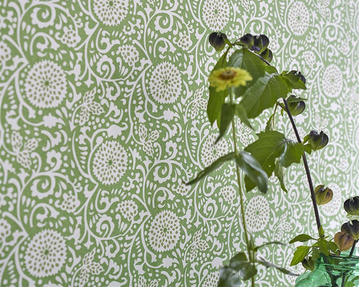 Designers Guild Shaqui - Emerald Wallpaper in Room