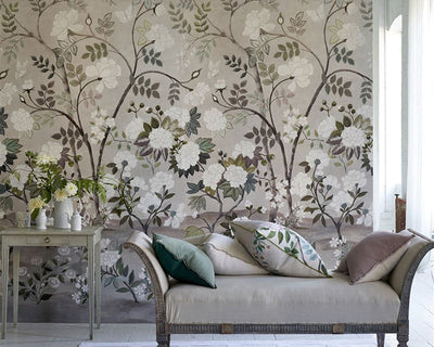 Designers Guild Fleur Orientale - Pale Birch Wallpaper in Room