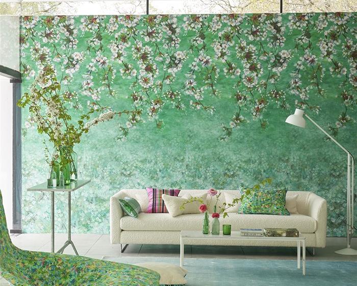 Designers Guild Assam Blossom Emerald Wallpaper PDG1133/03 in Room