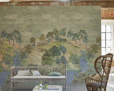 Designers Guild Bandipur Grasscloth Sky Wallpaper PDG1144/01in Room