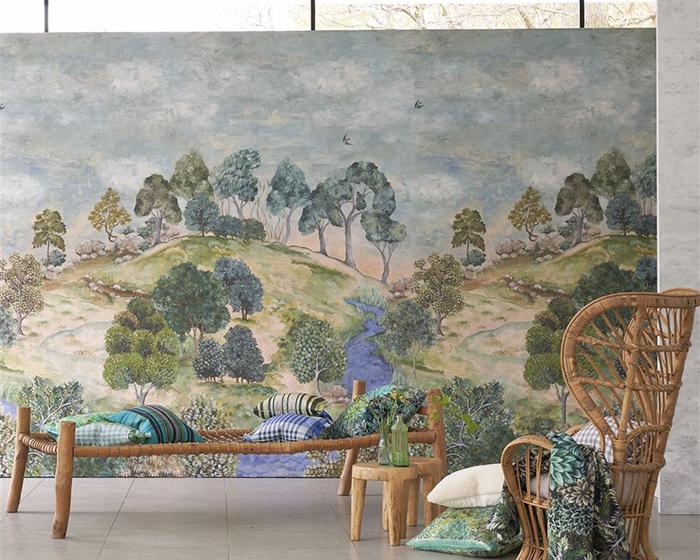 Designers Guild Bandipur Sky Wallpaper PDG1134/01in Room