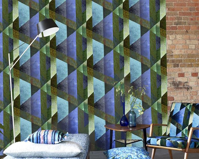 Designers Guild Minakari Geo Cobalt Wallpaper PDG1141/01 in Room