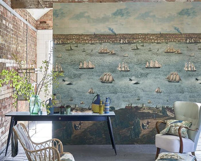 Designers Guild Seaport Ocean by John Derian Wallpaper PJD6009/01in Room
