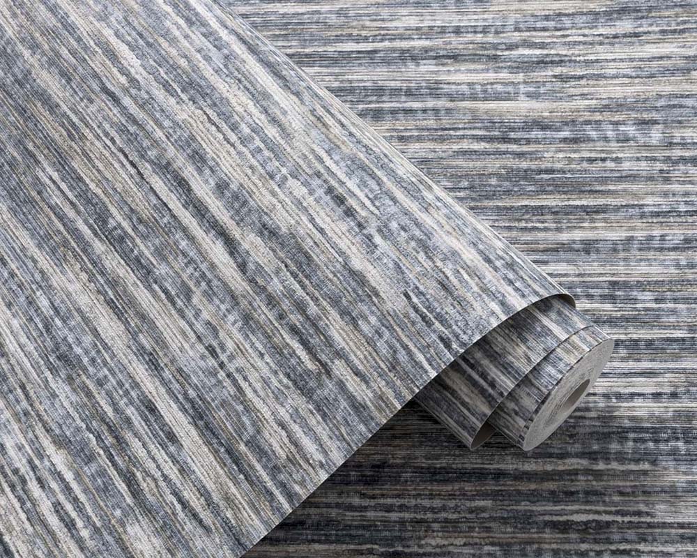 Clarke & Clarke Dritto Wallpaper in Charcoal/ Linen