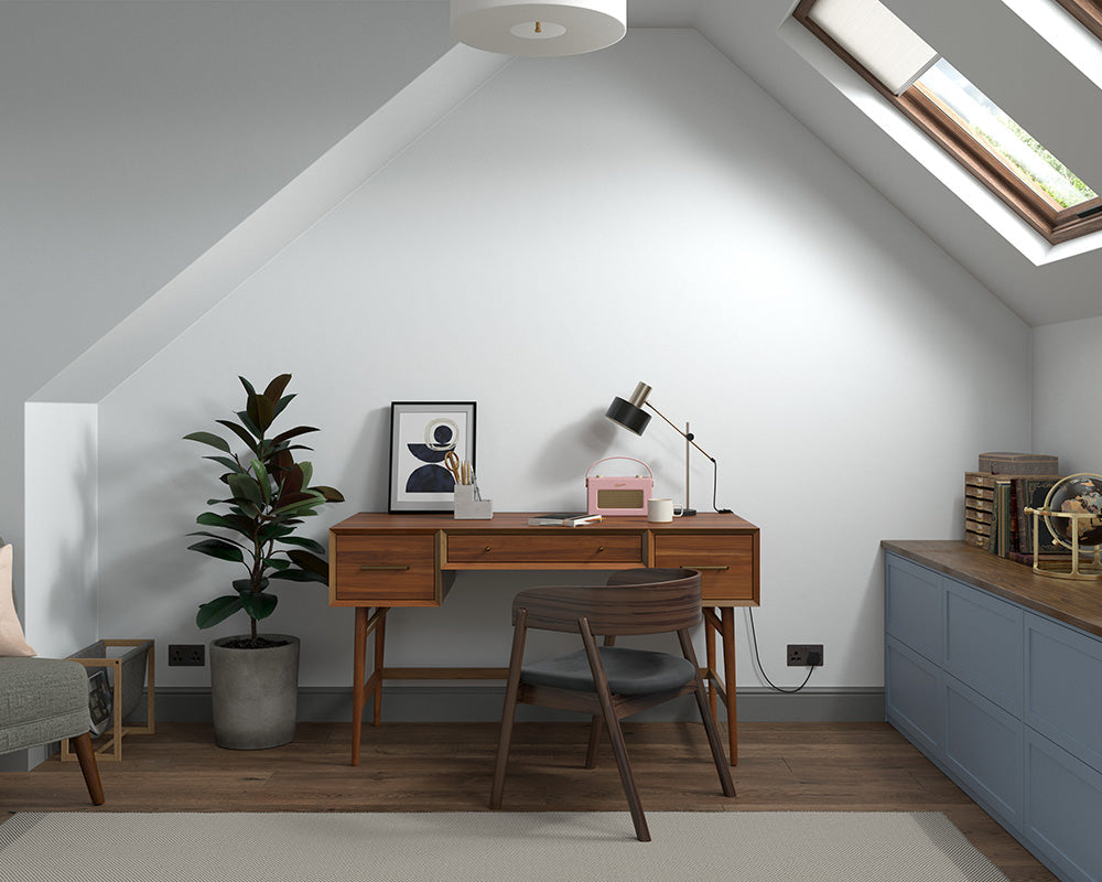 Dulux Heritage chalk white Paint in Home Office