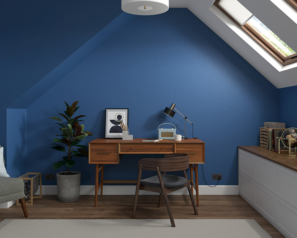 Dulux Heritage Deep Ultramarine Paint in Home Office