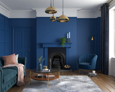 Dulux Heritage Deep Ultramarine Paint in Living Room