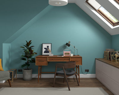 Dulux Heritage Maritime Teal Paint in Home Office