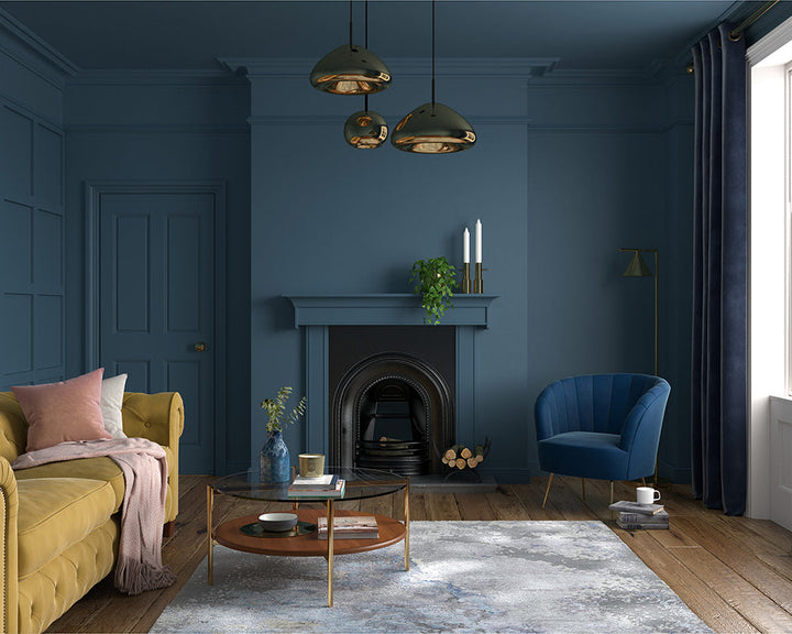 Dulux Heritage Midnight Teal Paint in Living Room