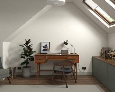 Dulux Heritage Ochre White Paint in Home Office