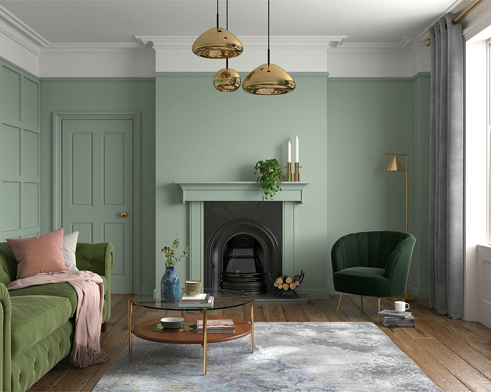 Dulux Heritage Sage Green Paint in Living Room
