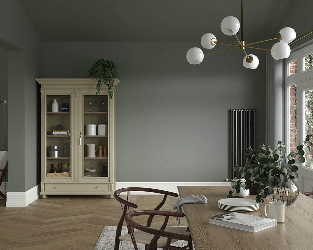 Dulux Heritage Waxed Khaki Paint in Dining Room