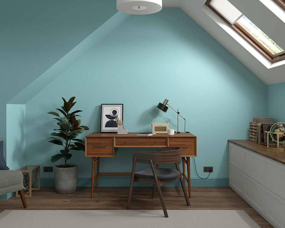 Dulux Heritage Sky Blue Paint in Home Office