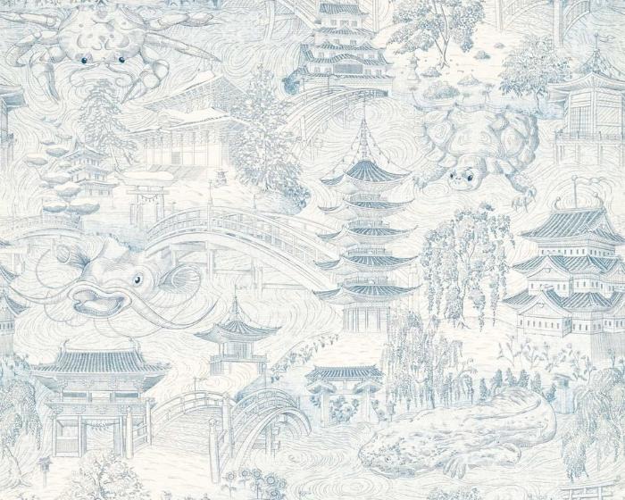 Zoffany Eastern Palace Wallpaper Indigo 312987