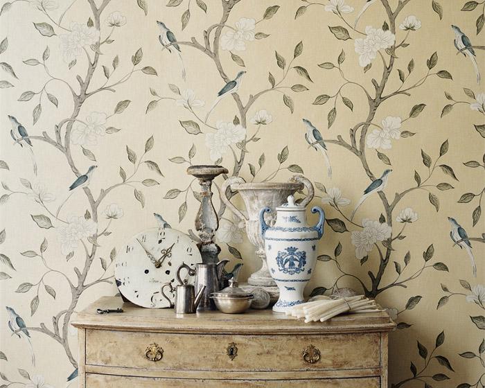 Zoffany Eleonora Celadon/Cream ZGUV08002 Wallpaper