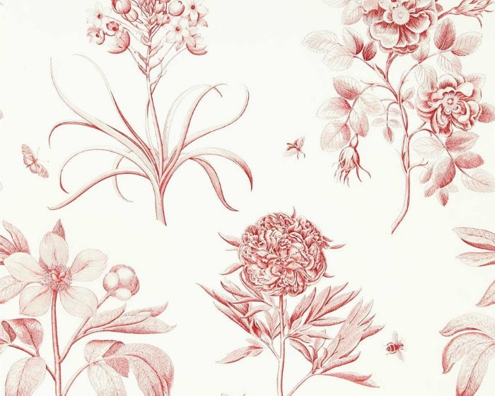 Sanderson Etchings and Roses Wallpaper