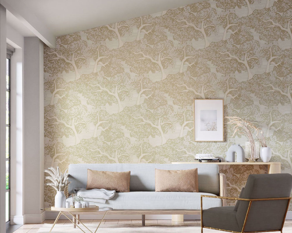 Harlequin Eternal Oak Wallpaper in a living space