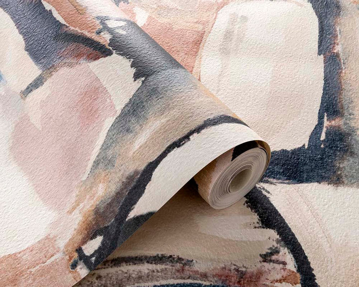 Clarke & Clarke Figura Wallpaper in Midnight and Spice