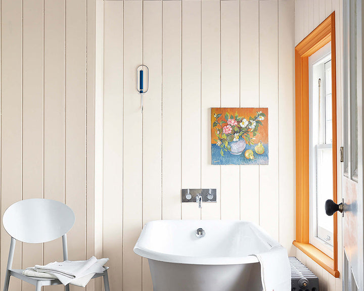 Little Greene Flint 236 Paint on panelled bathroom walls