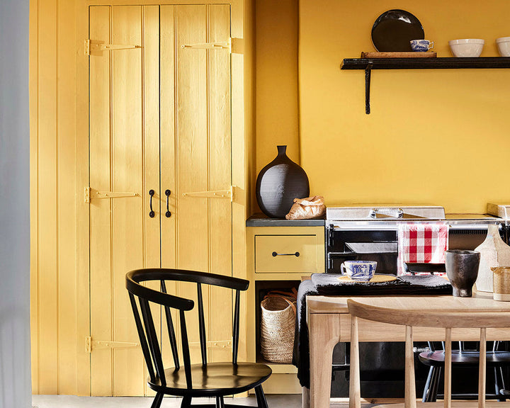 Little Greene Giallo 337 Paint on kitchen walls