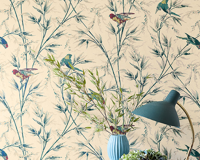 Little Greene Great Ormond Street Wallpaper in Parchment close up