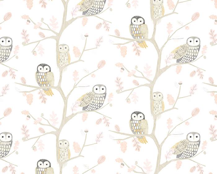 Harlequin Little Owls Powder 112628 Wallpaper