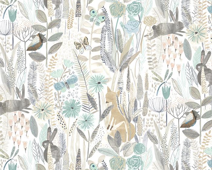 Harlequin Hide and Seek Linen/Duck Egg/Stone 112634 Wallpaper