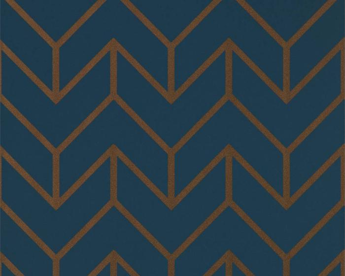 Harlequin Tessellation Marine/Copper 111986 Wallpaper