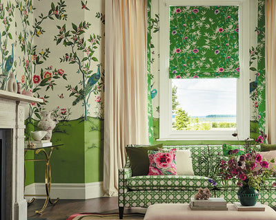 Harlequin Florence Wallpaper on a living room wall