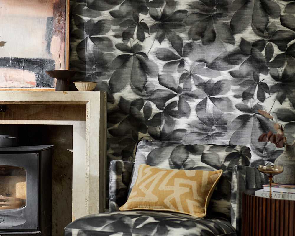 Harlequin Grounded Wallpaper in a living space with a chair