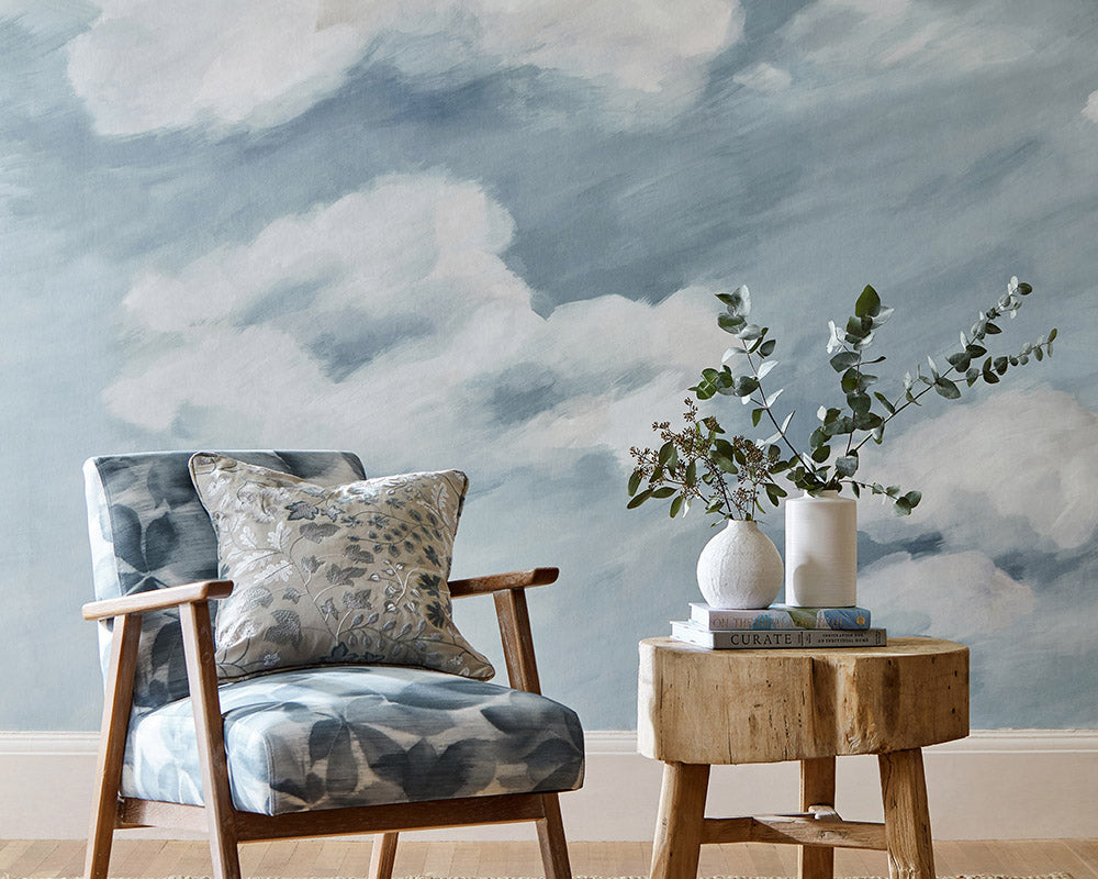 Harlequin Air Wallpaper with a chair