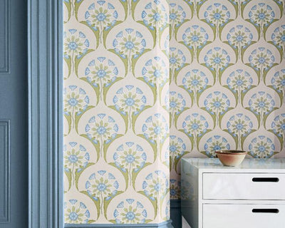 Little Greene Hencroft Blue Primula 0293ASISLAN Wallpaper