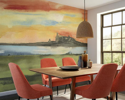 OHPOPSI Horizon Apricot & Seafoam Wallpaper WND50116M