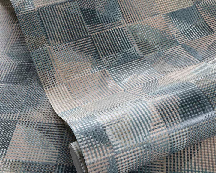 Clarke & Clarke Impatto Wallpaper in Mineral and Blush