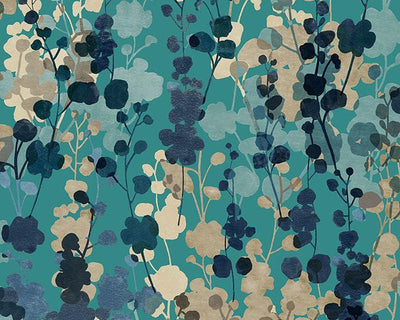 OHPOPSI Blossom Teal Natural Wallpaper JRD50125W