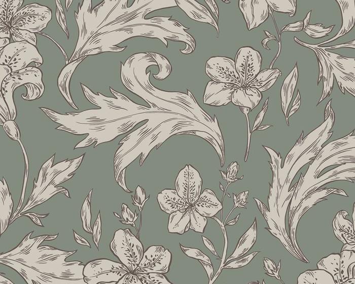 Sandberg Karin Forest Green 813-38 Wallpaper