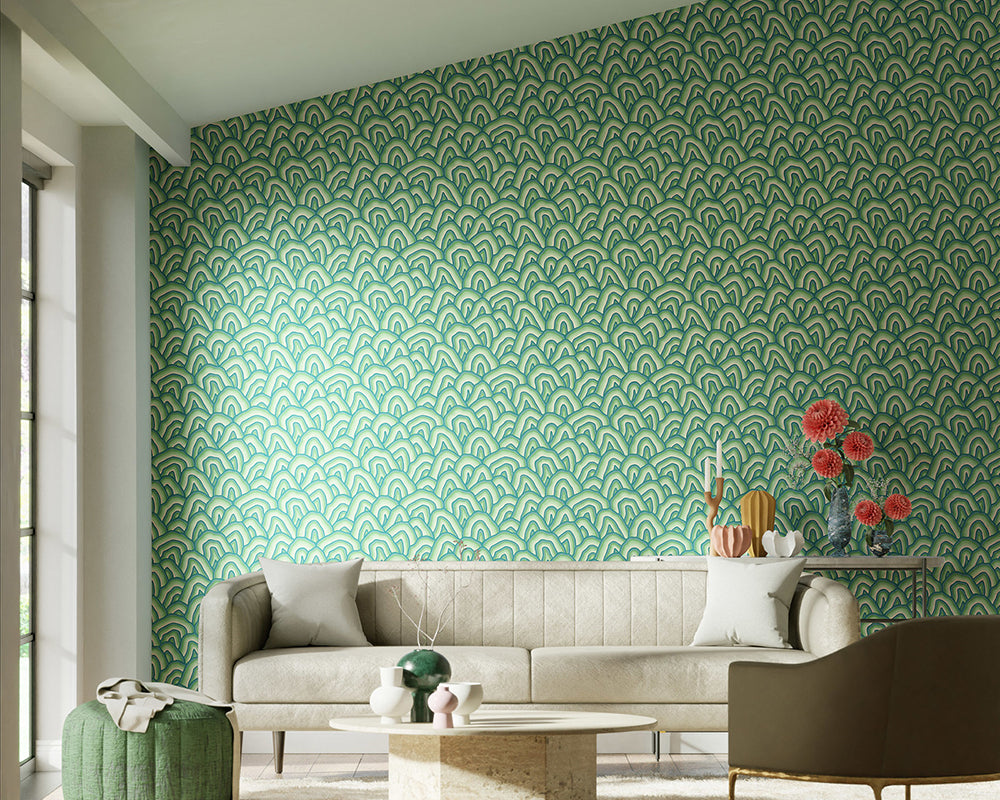 Harlequin Kumo Wallpaper in a living room