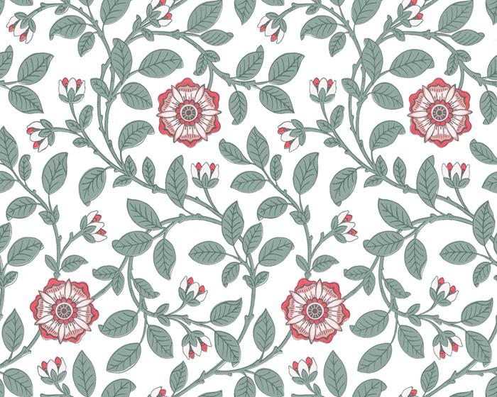 Little Greene Richmond Green Dorcas 0251RGDORCA Wallpaper
