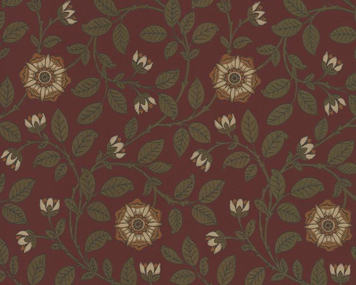 Little Greene Richmond Green Revival Red 0251RGDORCA Wallpaper
