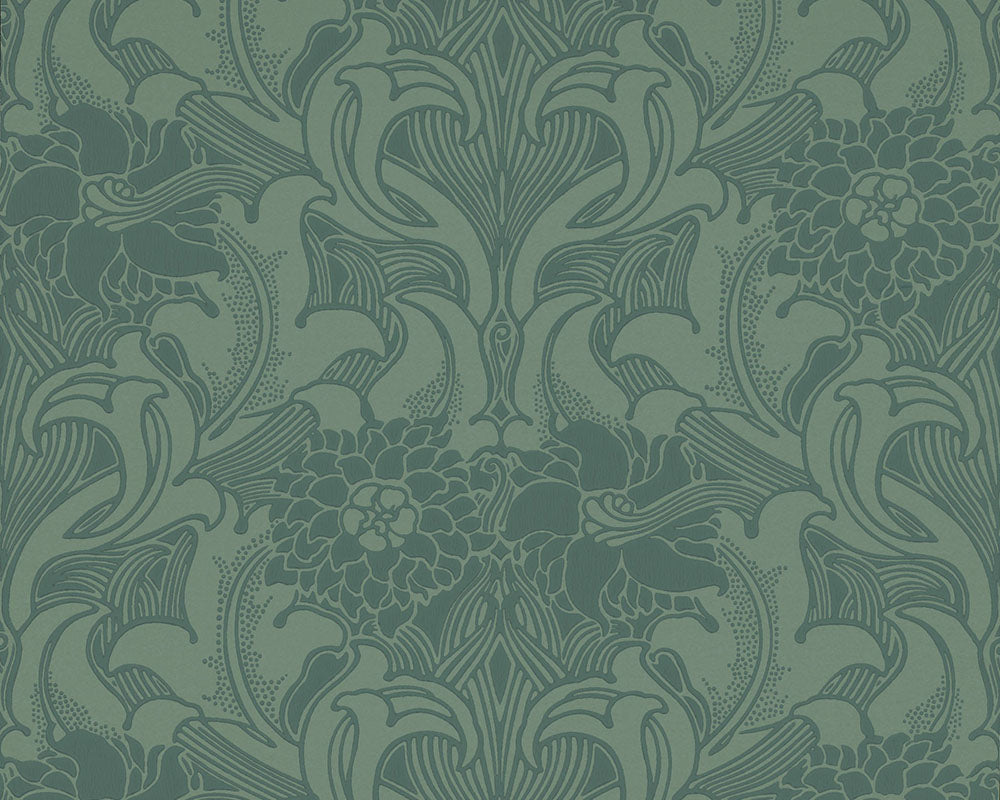 Little Greene Dahlia Scroll Wallpaper