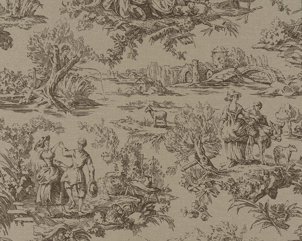 Little Greene Lovers' Toile Wallpaper