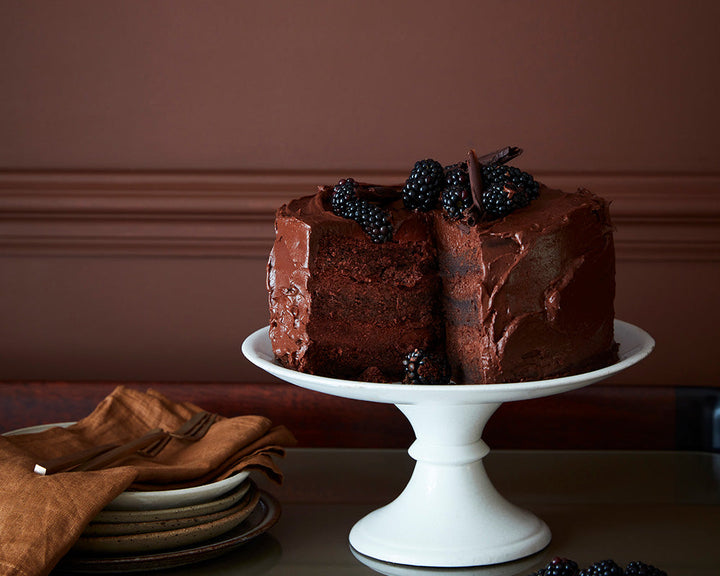 Ganache 345 paint by Little Greene in the background in a dinning room set up