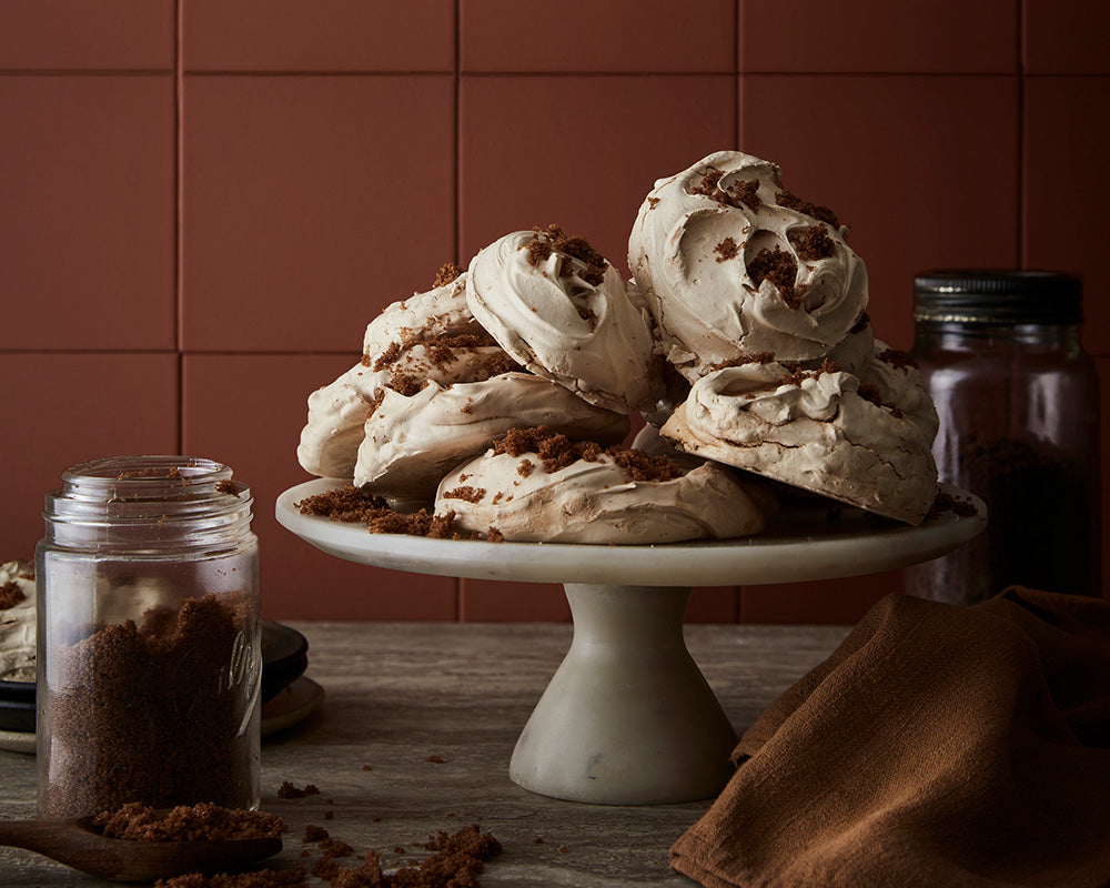 Muscovado 343 paint by Little Greene in the background in a kitchen set up