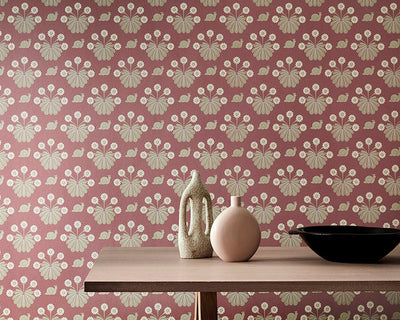 Little Greene Burges Snail Wallpaper in a dining room