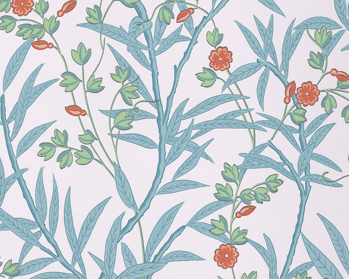 Little Greene Bamboo Floral Wallpaper in Heat