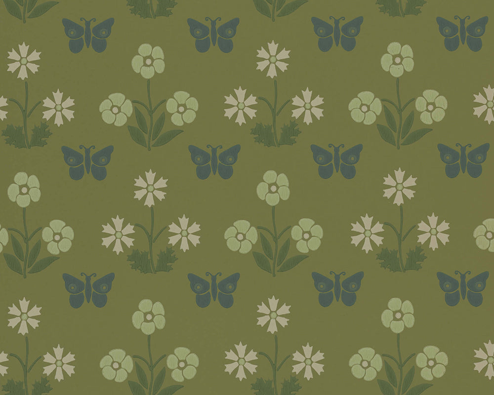 Little Greene Burges Butterfly Wallpaper