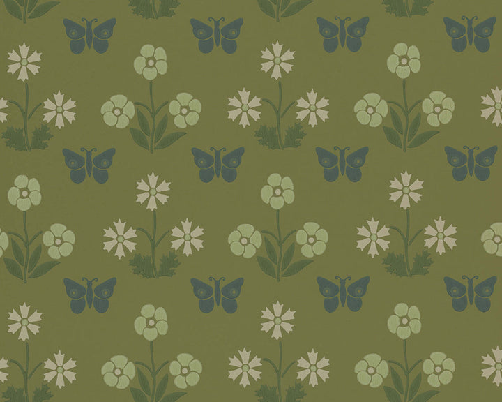 Little Greene Burges Butterfly Wallpaper